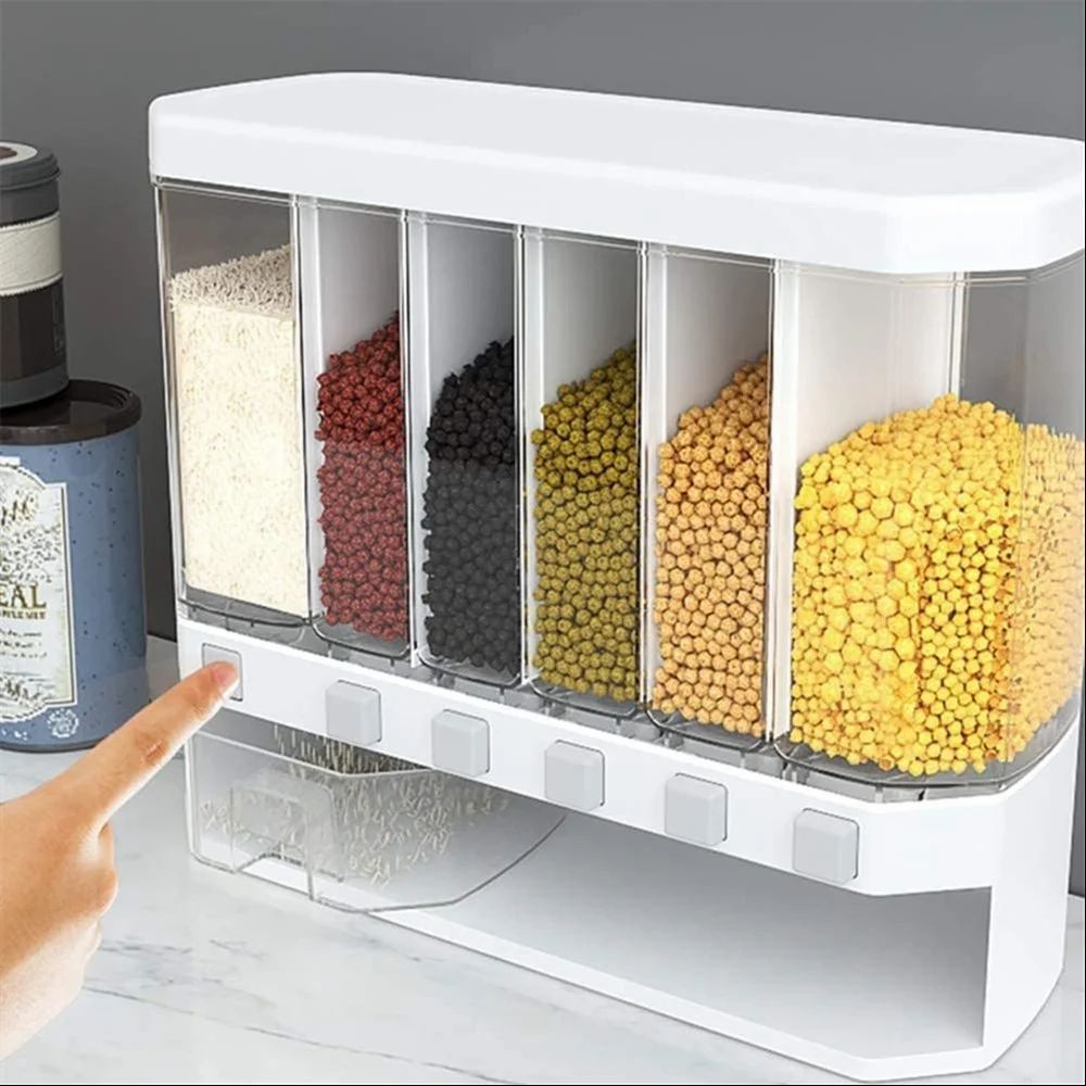 6-Grid Wall-Mounted Food Dispenser